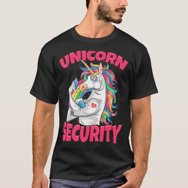 Unicorn rainbow  Unicorn Security T-Shirt (Front)