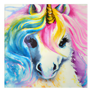 Unicorn Rainbow Watercolor Acrylic Print