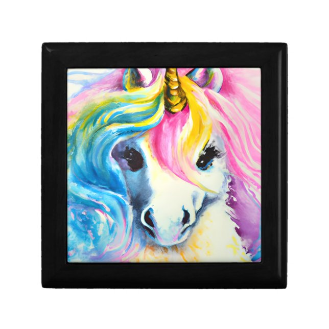 Unicorn Rainbow Watercolor Gift Box (Front)