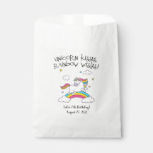 Unicorn Rainbow White Favor Bag