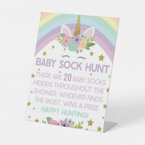 Unicorn Rainbows Baby Sock Hunt Baby Shower Game