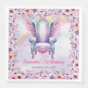 Unicorn Rainbows Birthday Party fairy chair wings Paper Dinner Napkins
