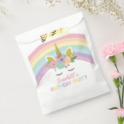 Unicorn Rainbows Birthday Party Favor Bag