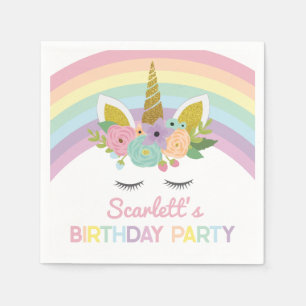 Unicorn Rainbows Birthday Party Napkins
