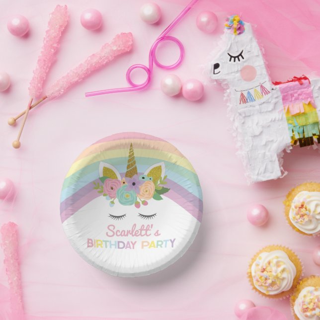 Unicorn Rainbows Birthday Party Paper Bowls (Party)