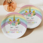 Unicorn Rainbows Birthday Party Paper Plates<br><div class="desc">These are Unicorn and Rainbows Birthday Party Paper Plates!</div>