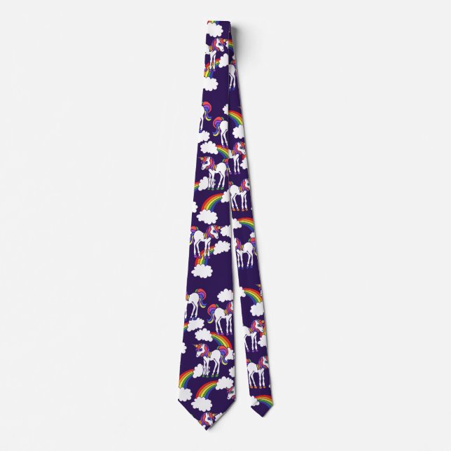 Unicorn Rainbows Neck Tie (Front)