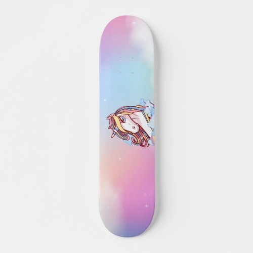 Unicorn  Rainbows Skateboard Deck