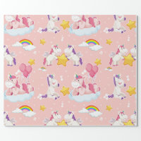 Metallic Iridescent Rainbow Pink Aqua Purple Girly Wrapping Paper