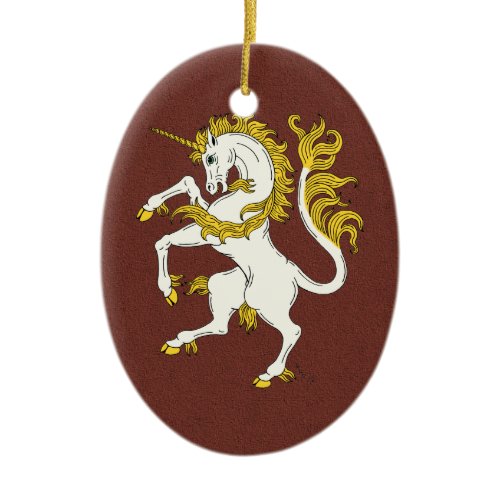 Unicorn Rampant Ceramic Ornament