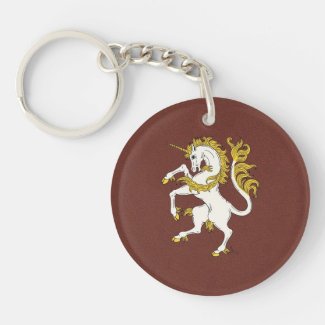 Unicorn Rampant Double-Sided Round Acrylic Keychain