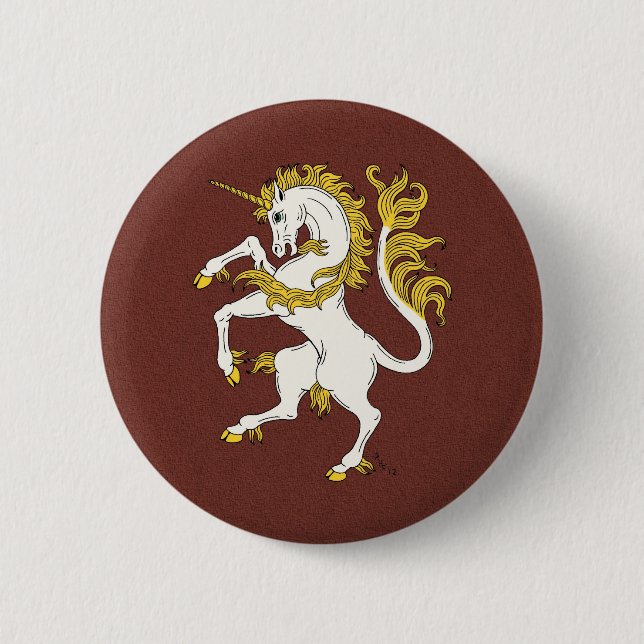 Unicorn Rampant Pinback Button (Front)