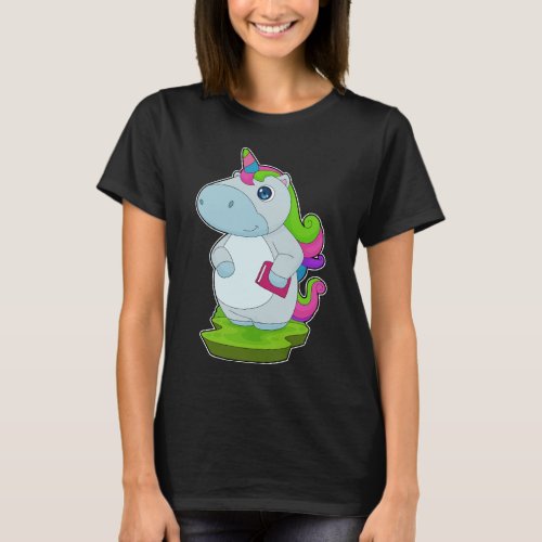 Unicorn Reading Book T_Shirt