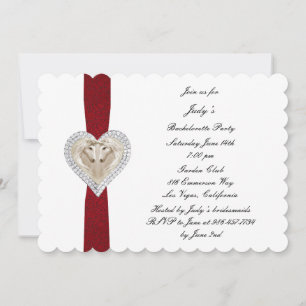 Unicorn Red Lace Bachelorette Party Invitation