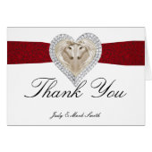 Unicorn Red Lace Thank You Card (Front Horizontal)