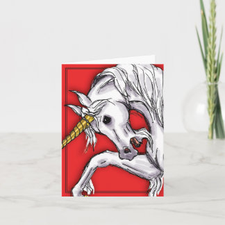 Unicorn Red notecard