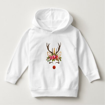Unicorn Reindeer Antler / Christmas Flowers Hoodie