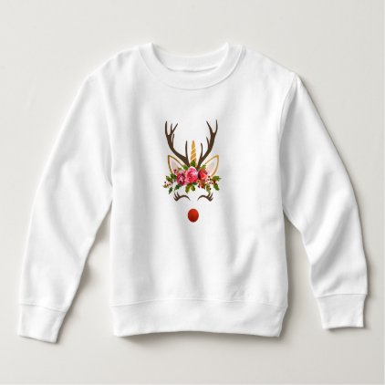 Unicorn Reindeer Antler / Christmas Flowers Sweatshirt