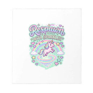 Unicorn Respawn with Sparkles Premium Vector Stick Notepad