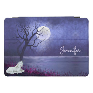 Unicorn Resting In Moonlight Personalize Name Text iPad Pro Cover
