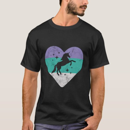 Unicorn Retro Gift For Women Or Girls T_Shirt