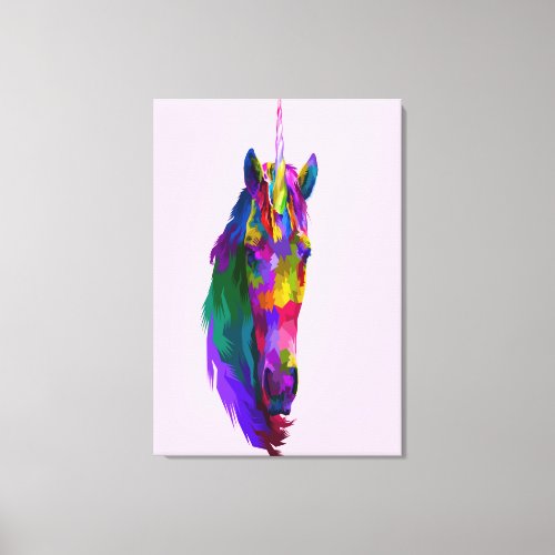 Unicorn Retro Style Canvas Print