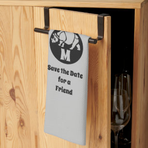 Unicorn Rhino Silhouette Monogram Photo Kitchen Towel