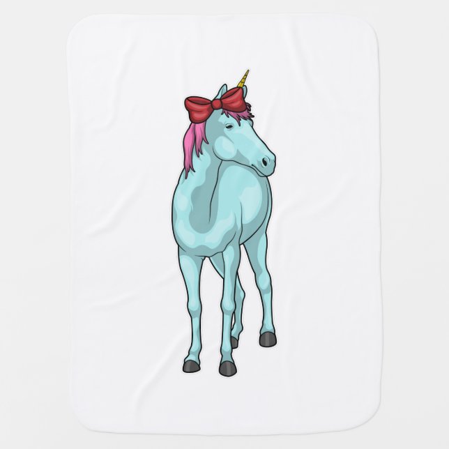 Unicorn Ribbon Baby Blanket (Front)