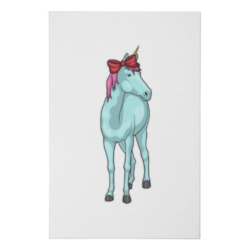 Unicorn Ribbon Faux Canvas Print
