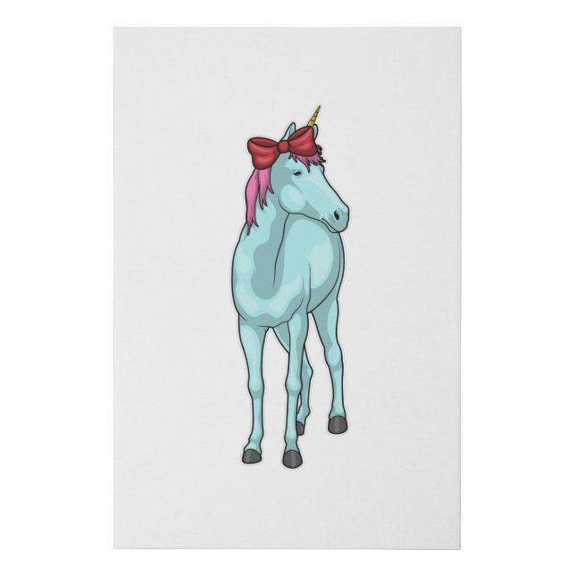 Unicorn Ribbon Faux Canvas Print (Front)