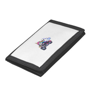 Unicorn Riding A Motorcycle Boys Girls Men Women K Tri-fold Wallet