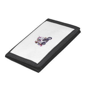 Unicorn Riding A Motorcycle Girls Women Kids Men S Tri-fold Wallet