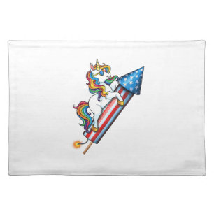Unicorn Riding Ice Cream Men Women Kids Boys Girls Cloth Placemat