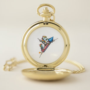 Unicorn Riding Ice Cream Men Women Kids Boys Girls Pocket Watch