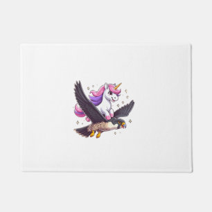 Unicorn Riding Peregrine Falcon Boy Girls Men Wome Doormat