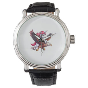 Unicorn Riding Red-tailed Hawk Boys Girls Men Wome Watch