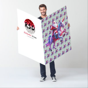 Unicorn Riding Santa Card