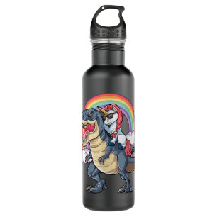 Unicorn Riding T rex Dinosaur Boys Girls Kids Men  Stainless Steel Water Bottle