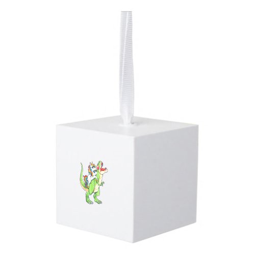 Unicorn Riding T rex Dinosaur Boys Girls Men Women Cube Ornament