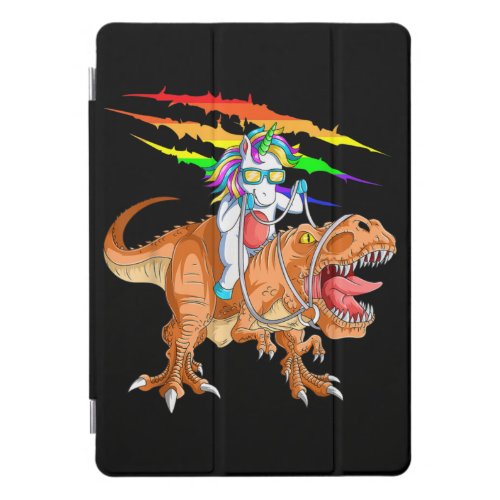 Unicorn Riding T_Rex Dinosaur iPad Pro Cover