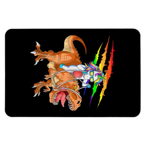 Unicorn Riding T_Rex Dinosaur Magnet