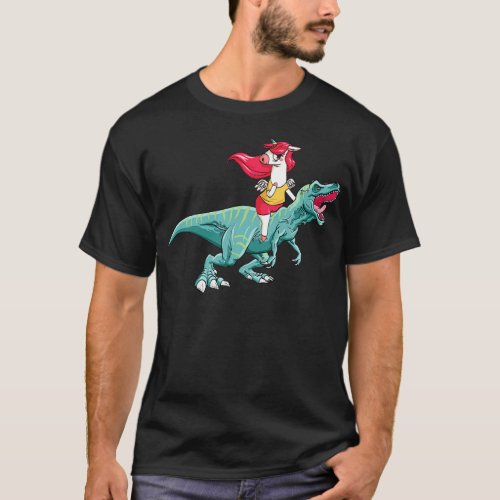Unicorn riding trex 3 T_Shirt