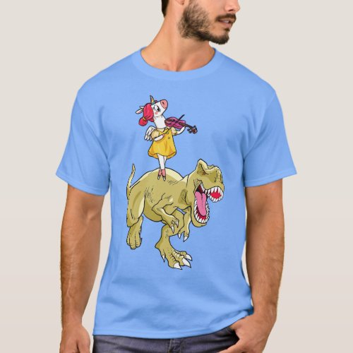 Unicorn riding trex 8 T_Shirt