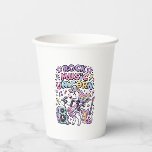 Unicorn Rock Music Unicorn Charming Marketplace Ar Paper Cups
