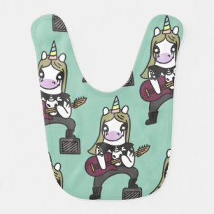 Unicorn Rock Star Baby Bib