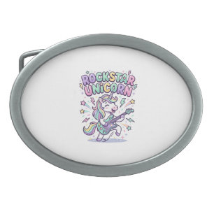 Unicorn Rockstar Unicorn Charming Apparel Graphic_ Belt Buckle