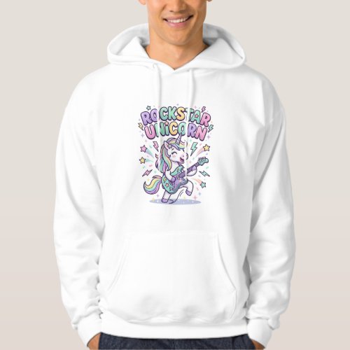 Unicorn Rockstar Unicorn Charming Apparel Graphic_ Hoodie