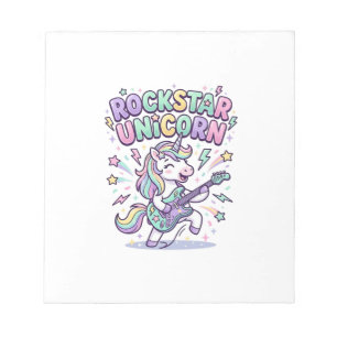 Unicorn Rockstar Unicorn Charming Apparel Graphic_ Notepad