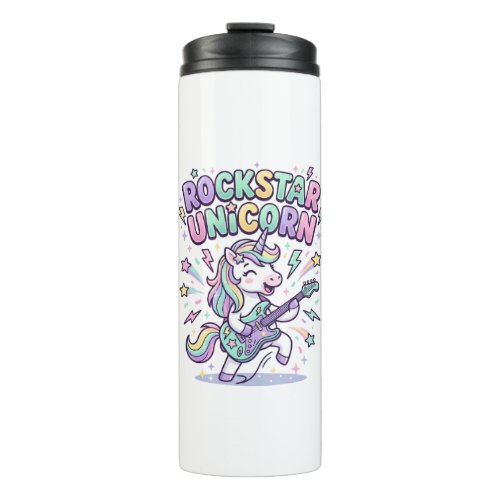 Unicorn Rockstar Unicorn Charming Apparel Graphic_ Thermal Tumbler