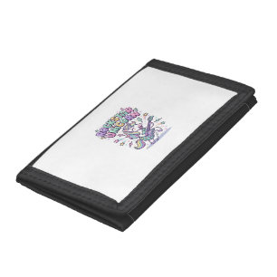 Unicorn Rockstar Unicorn Charming Apparel Graphic_ Tri-fold Wallet